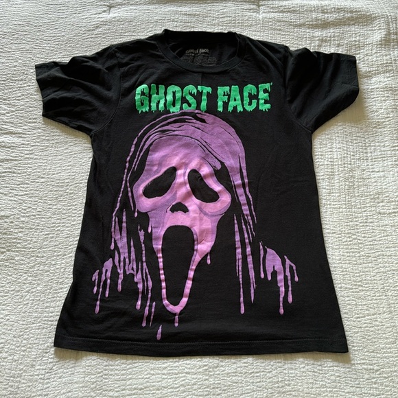 Hot Topic Scream Ghost Face Tee Shirt | Black Green Purple - Picture 1 of 7